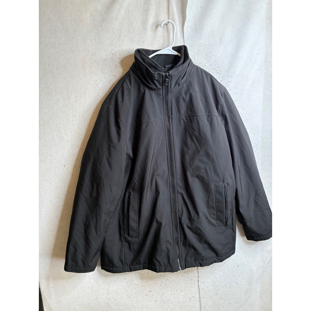 Calvin Klein Mens XXL Black Full Zip Stand Collar Jacket Outerwear 9291